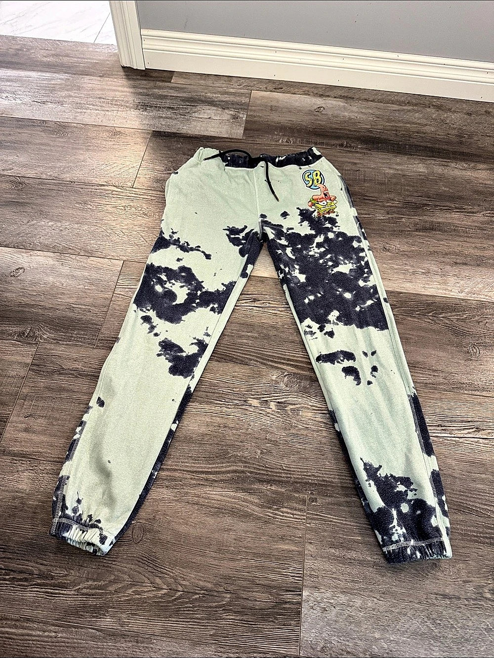 Nickelodeon Girls Large Abstract Jogger Pants in Green & Black